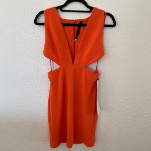 Orange Cutout Party Dress